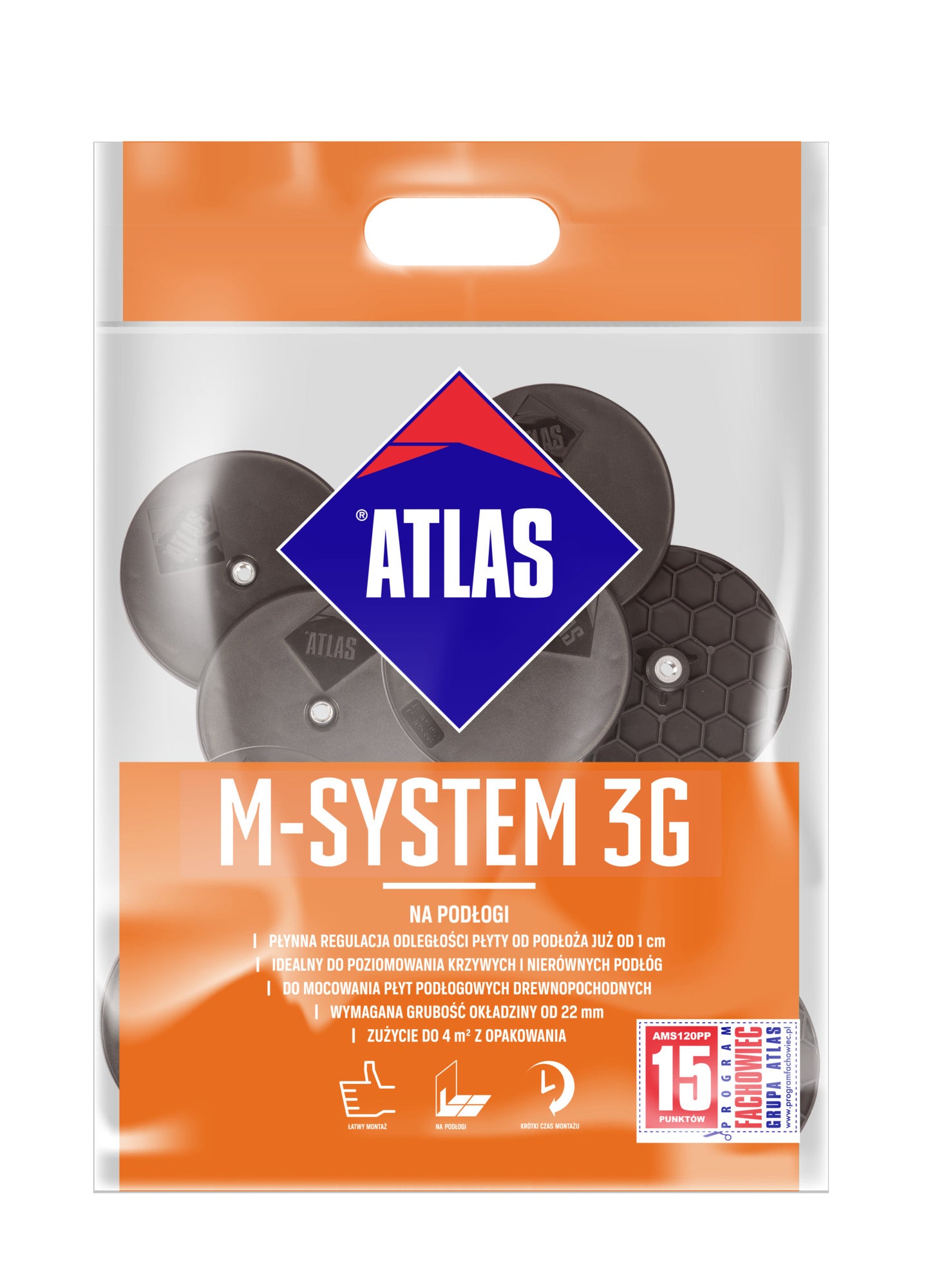 Łączniki do mocowania płyt Atlas M-system 3G 110 mm podłoga 0