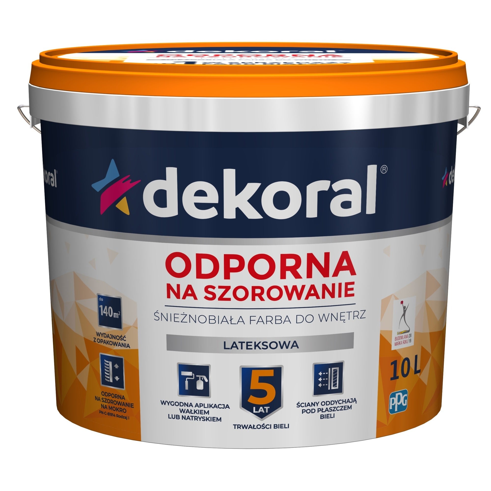 Farba Dekoral Akrylit W biała 10l 1