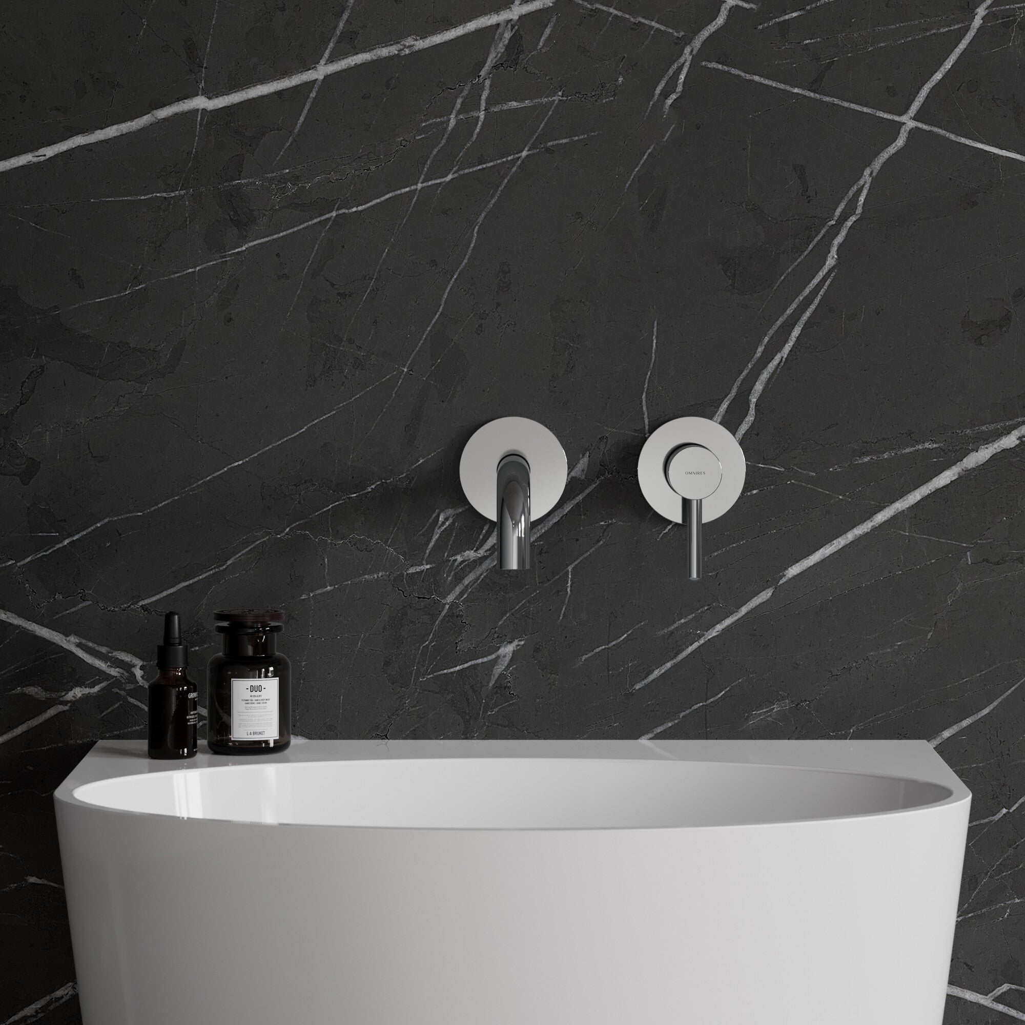 Bateria umywalkowa podtynkowa Omnires Y chrom 2