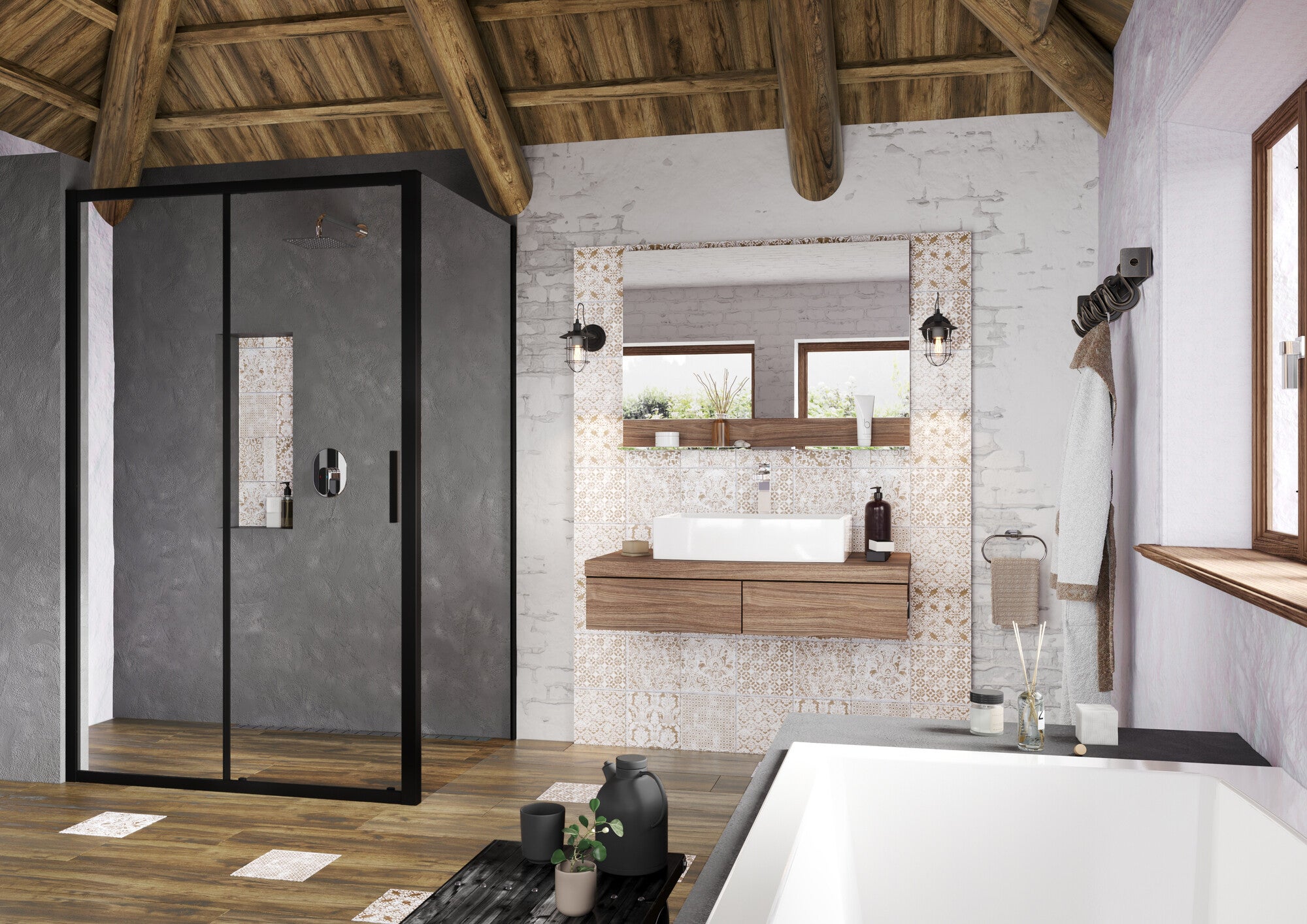 Ścianka prysznicowa Ravak Blix Slim 80 cm czarna 2