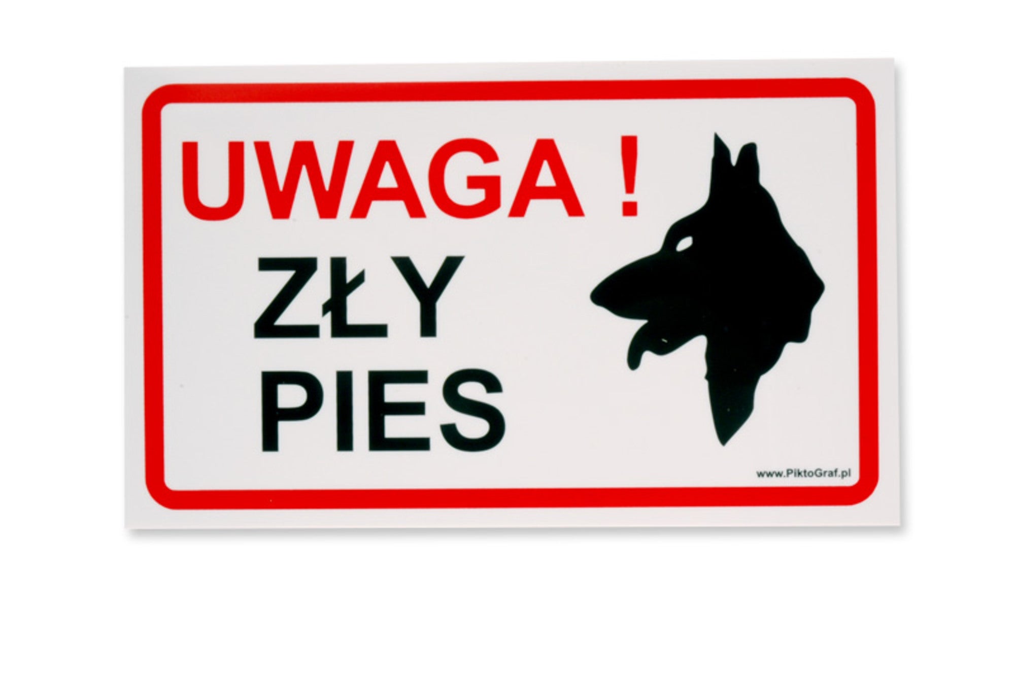 Znak informacyjny UWAGA ZŁY PIES Ps-06 0