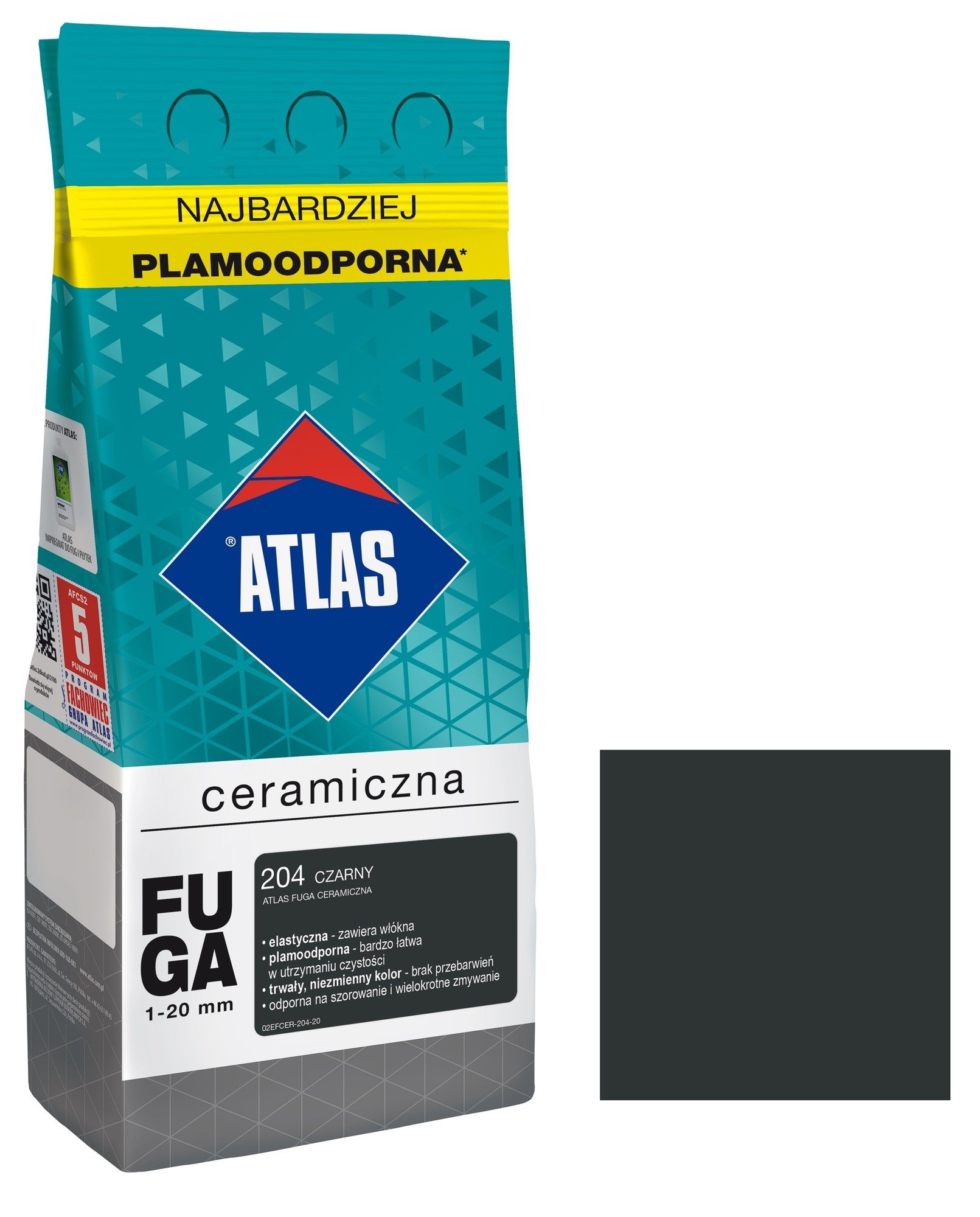 Fuga ceramiczna Atlas 204 czarny 2kg