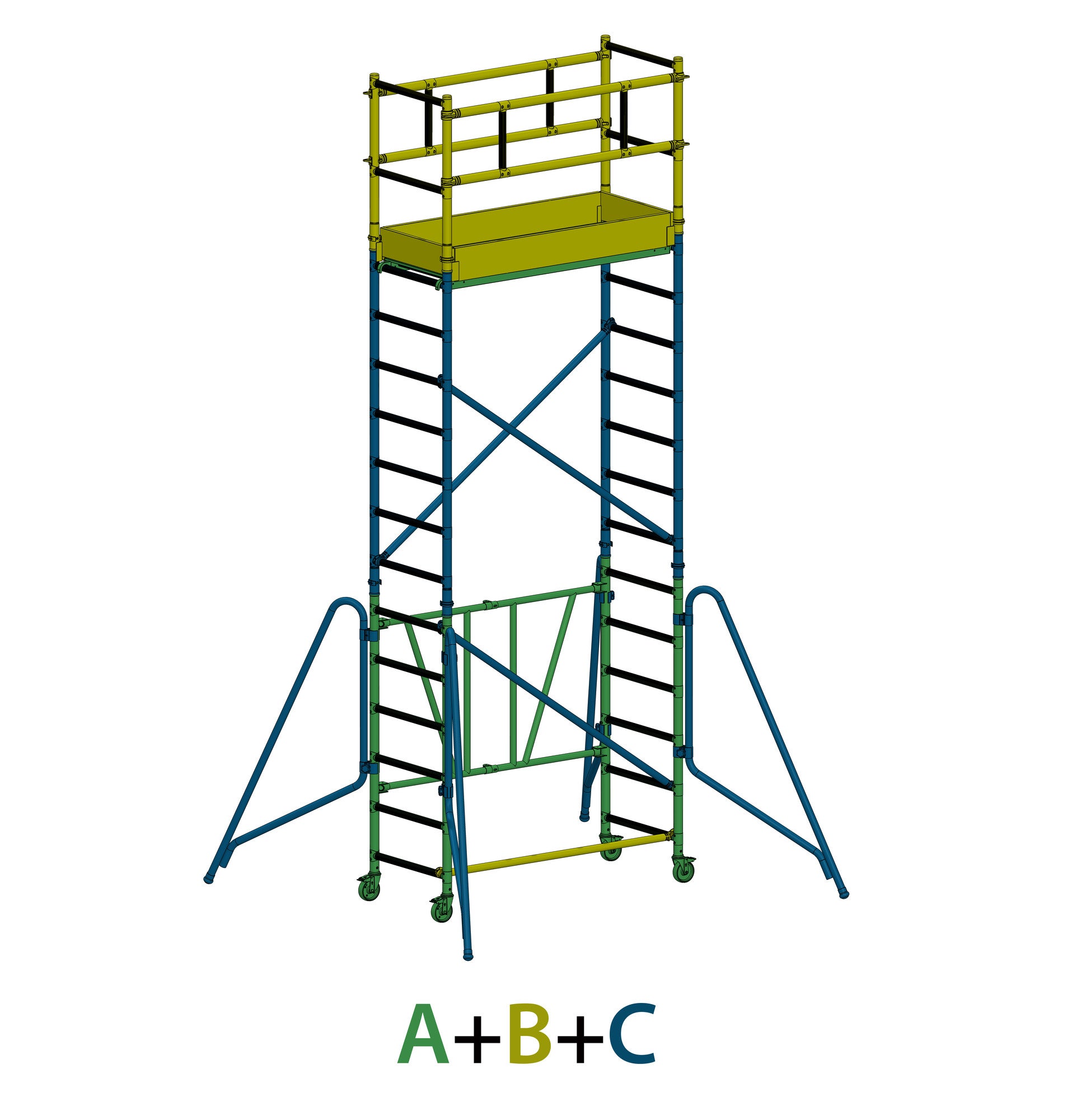 Rusztowanie Faraone Compact XS Pakiet C, 180x75 cm, 5,7 m, aluminium