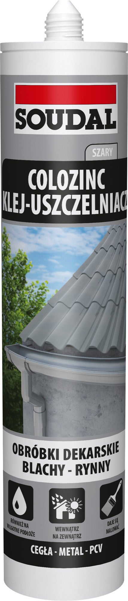 Klej-uszczelniacz do blach Soudal Colozinc szary 290ml 0