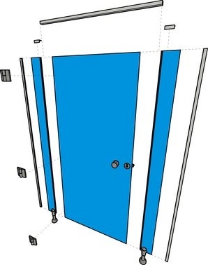 Front lewy kabiny sanitarnej HPL System Basic 3