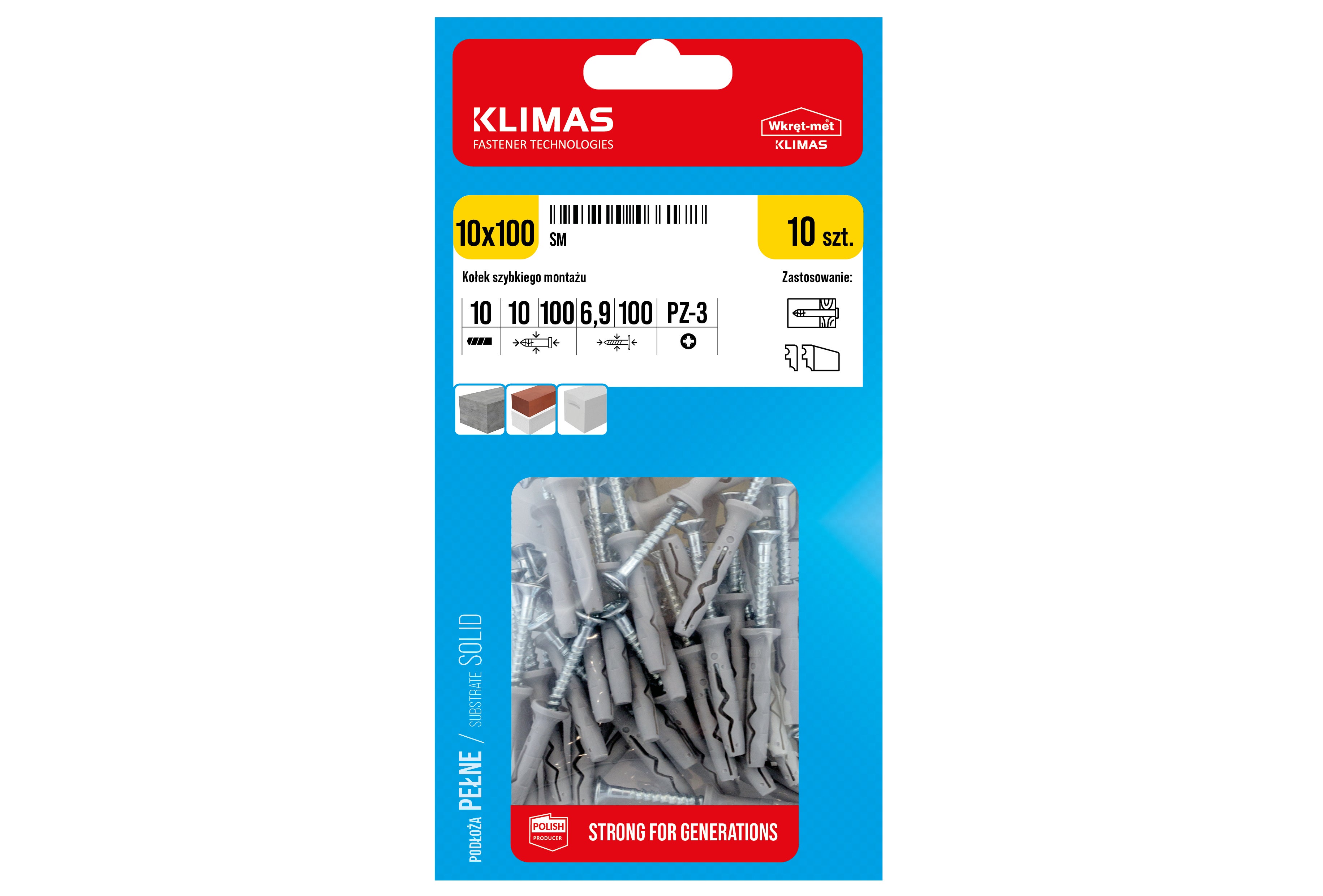 Kołki do wbijania 10x100 mm 1