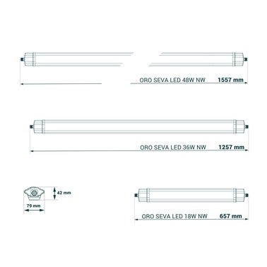 Oprawa zintegrowana LED SEVA 60CM 18W 2700LM 4000K IP65 2