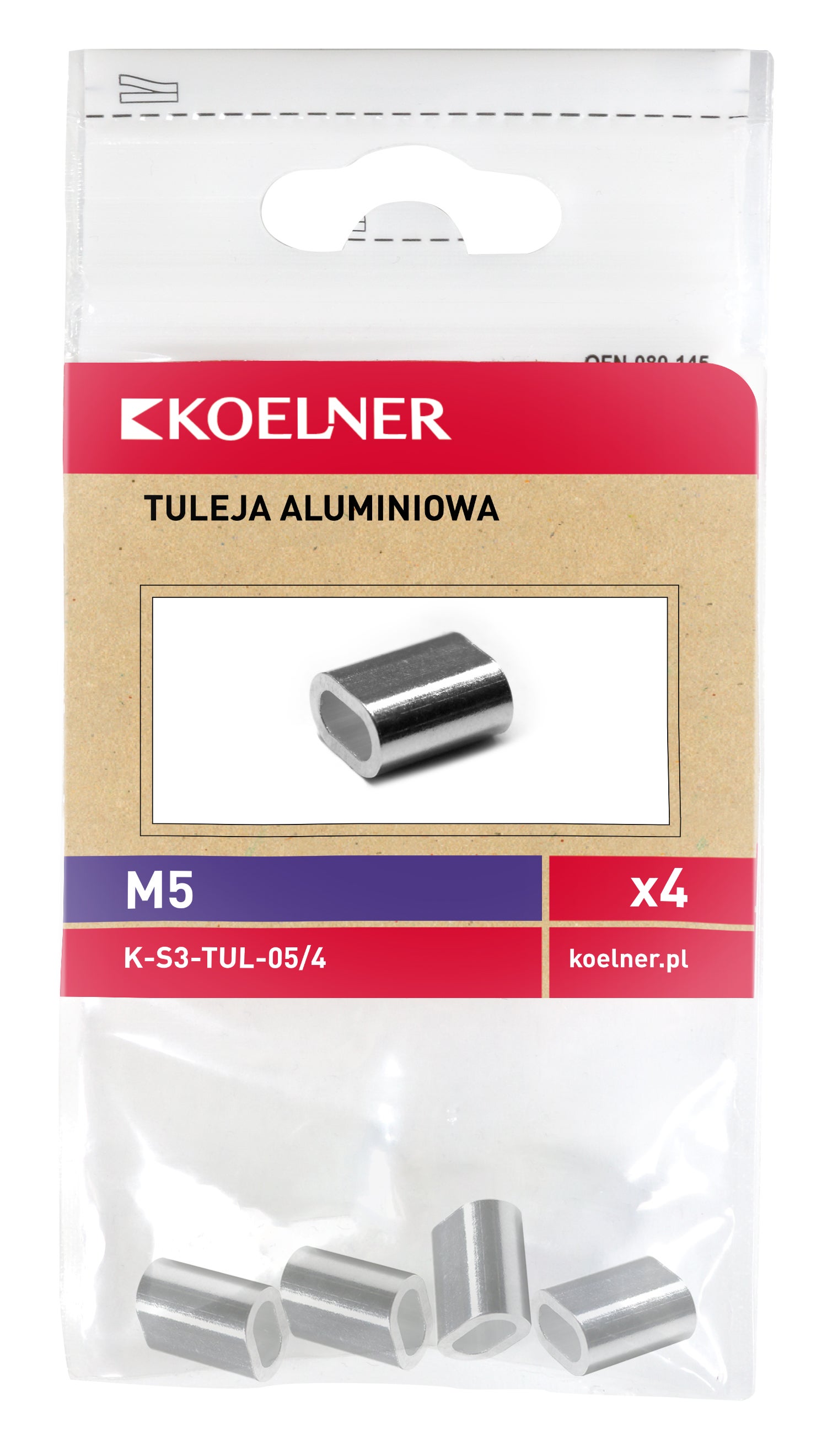 Tuleja aluminiowa do linek 5 mm (4 szt.) 1