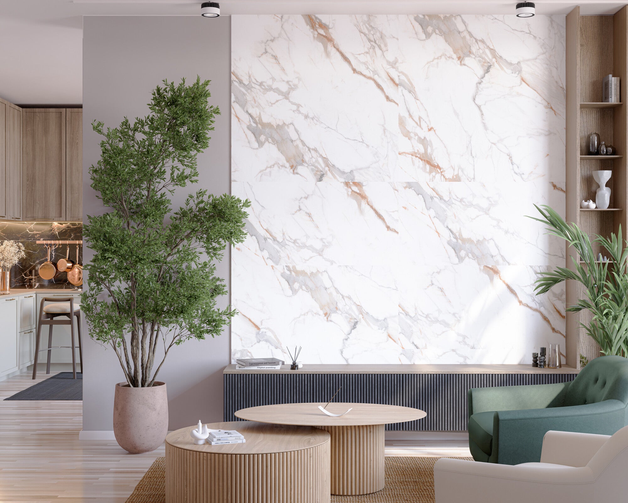 Panel ścienny SPC Carrara 4 mm biały/brązowy 120x60 2