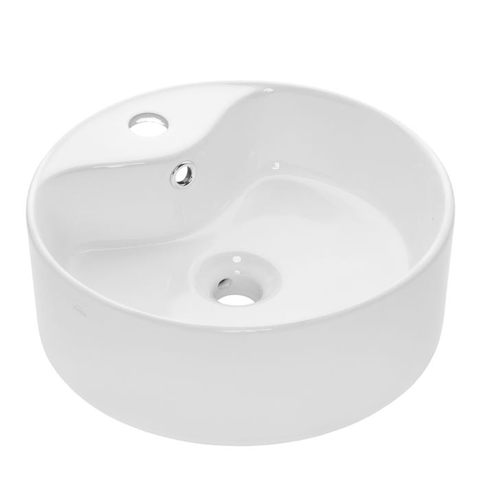 Umywalka nablatowa Invena Rondi 41 cm biała