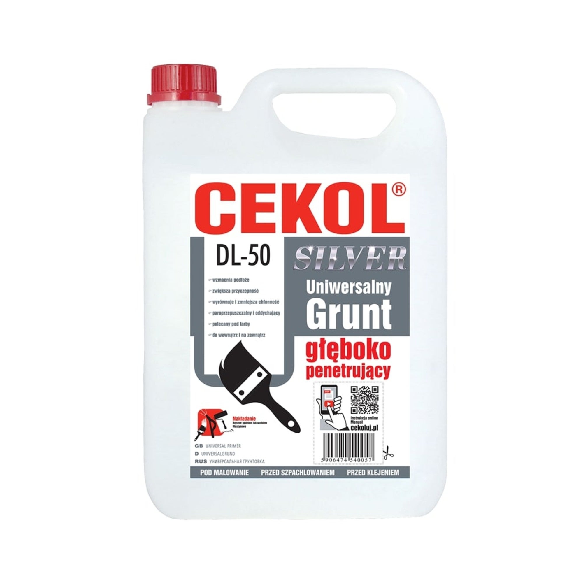 Emulsja gruntująca Cekol DL-50 Silver, 10l