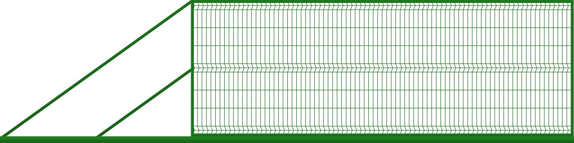 Brama ogrodzeniowa panelowa przesuwna zielona, 150x400 cm, lewa 0
