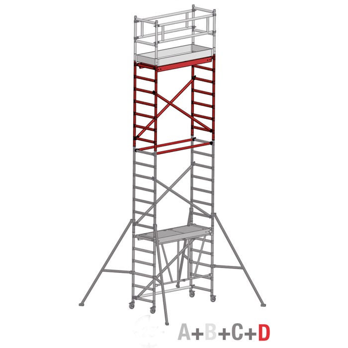 Rusztowanie Faraone Compact XS Pakiet D, 180x75 cm, 7,6 m, aluminium