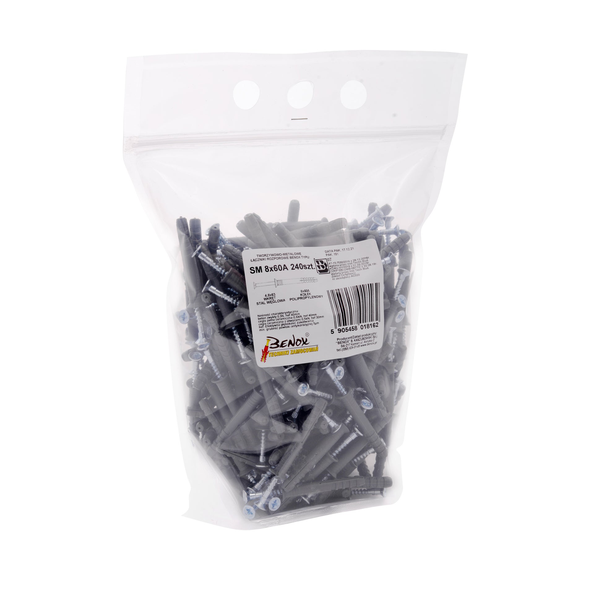 Kołek do szybkiego montażu 8.0x60 mm (240 szt.) 1