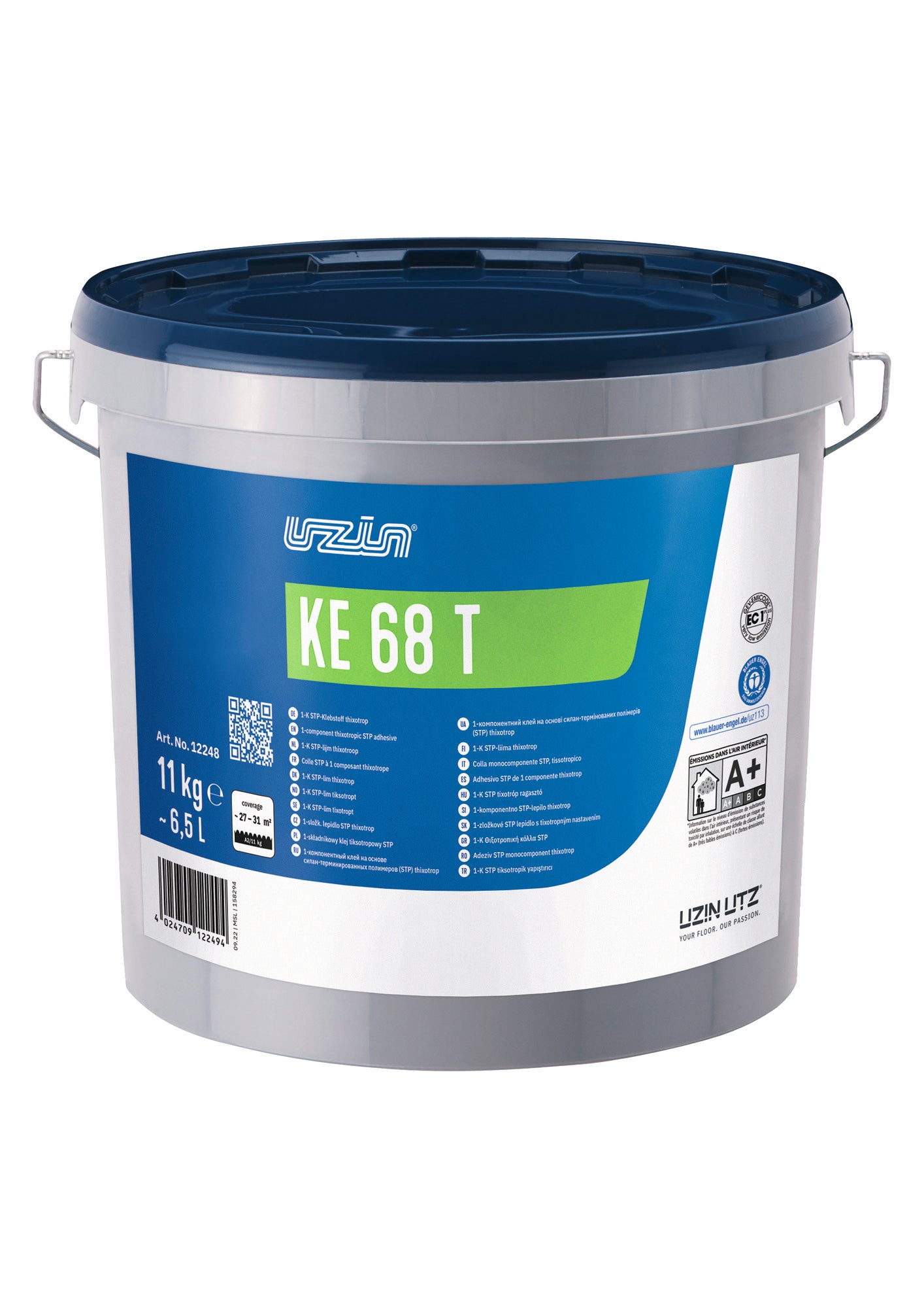 Klej hybrydowy UZIN KE-68T do przyklejania na ścianach paneli winylowych 11 kg