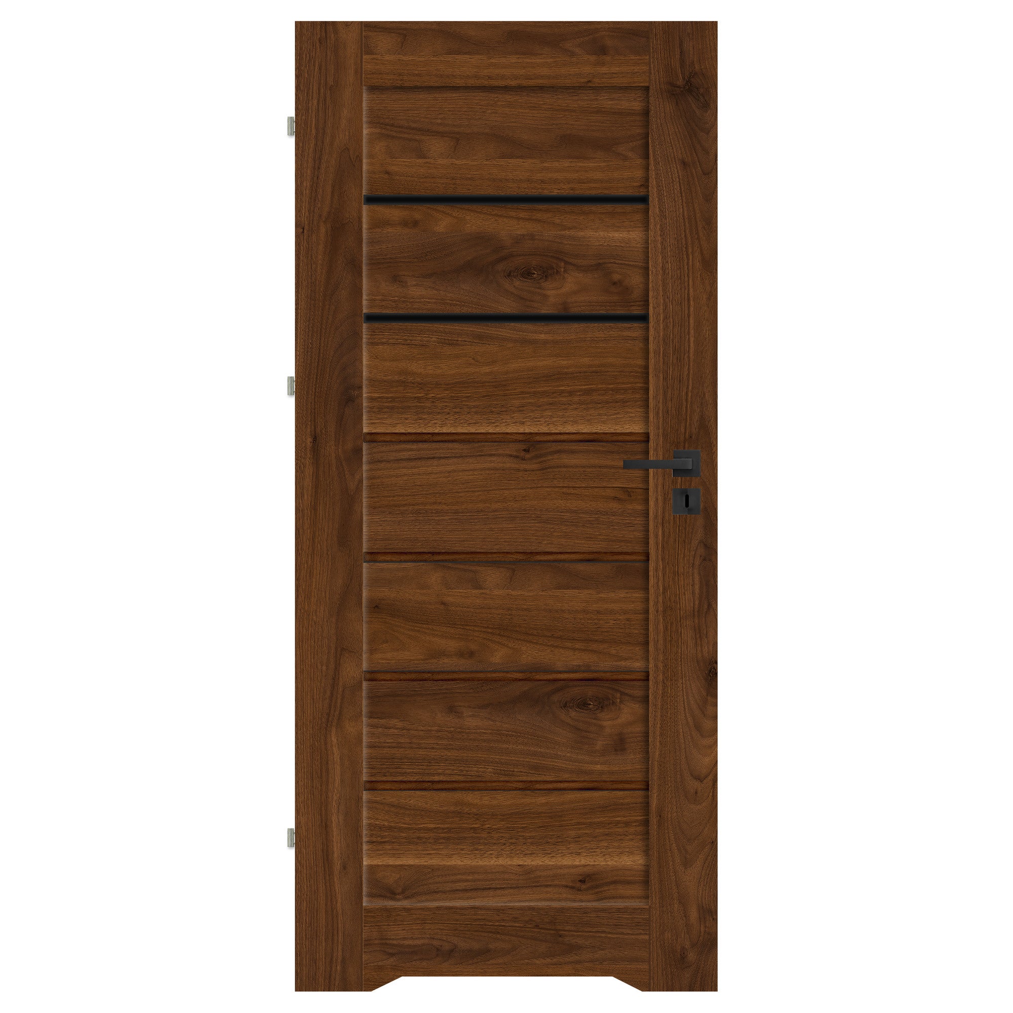 Skrzydło łazienkowe Hestia 90 lewe orzech/czarna szyba