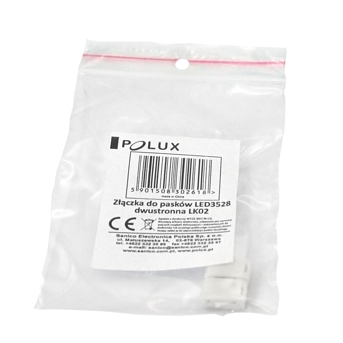 Złącze stałe do taśm LED 8mm 2pin dwustronne 12 24V DC 3V 1