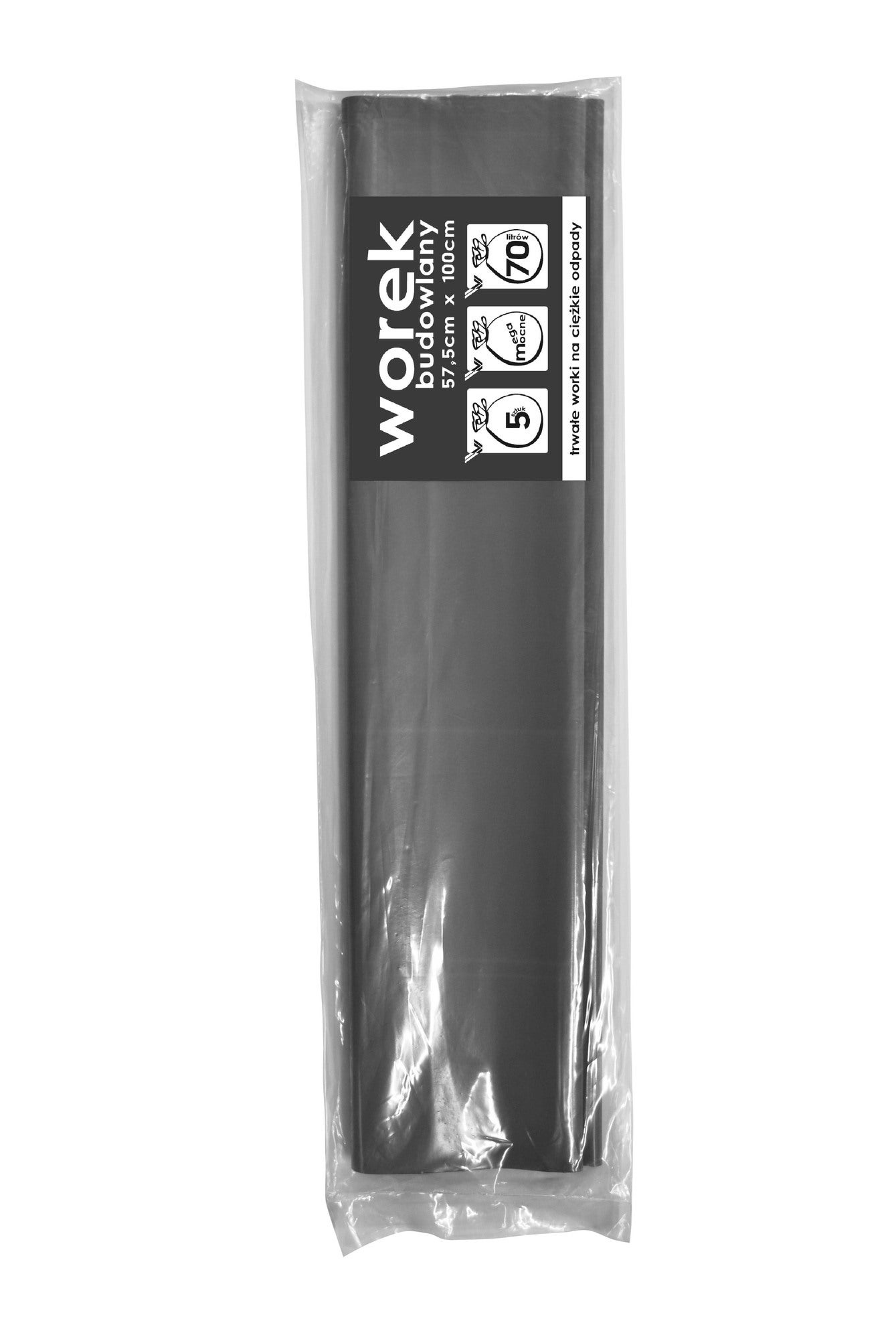 Worek budowlany 57,5 x 100 cm, 70 l, 5 sztuk