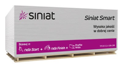 Płyta gipsowo-kartonowa standardowa Siniat Smart 1200x2000x12,5 mm GKB typ A