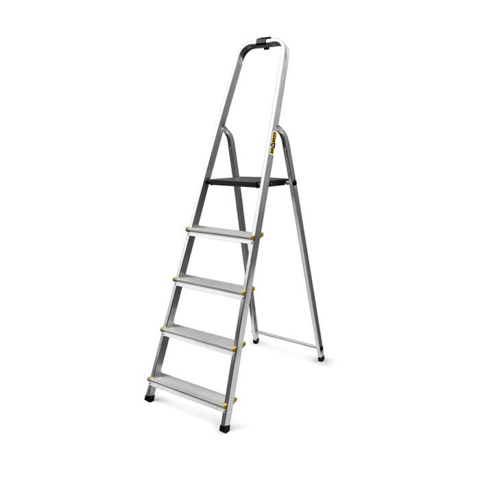 Drabina aluminiowa domowa 5 - stopniowa 150 kg + haczyk gratis