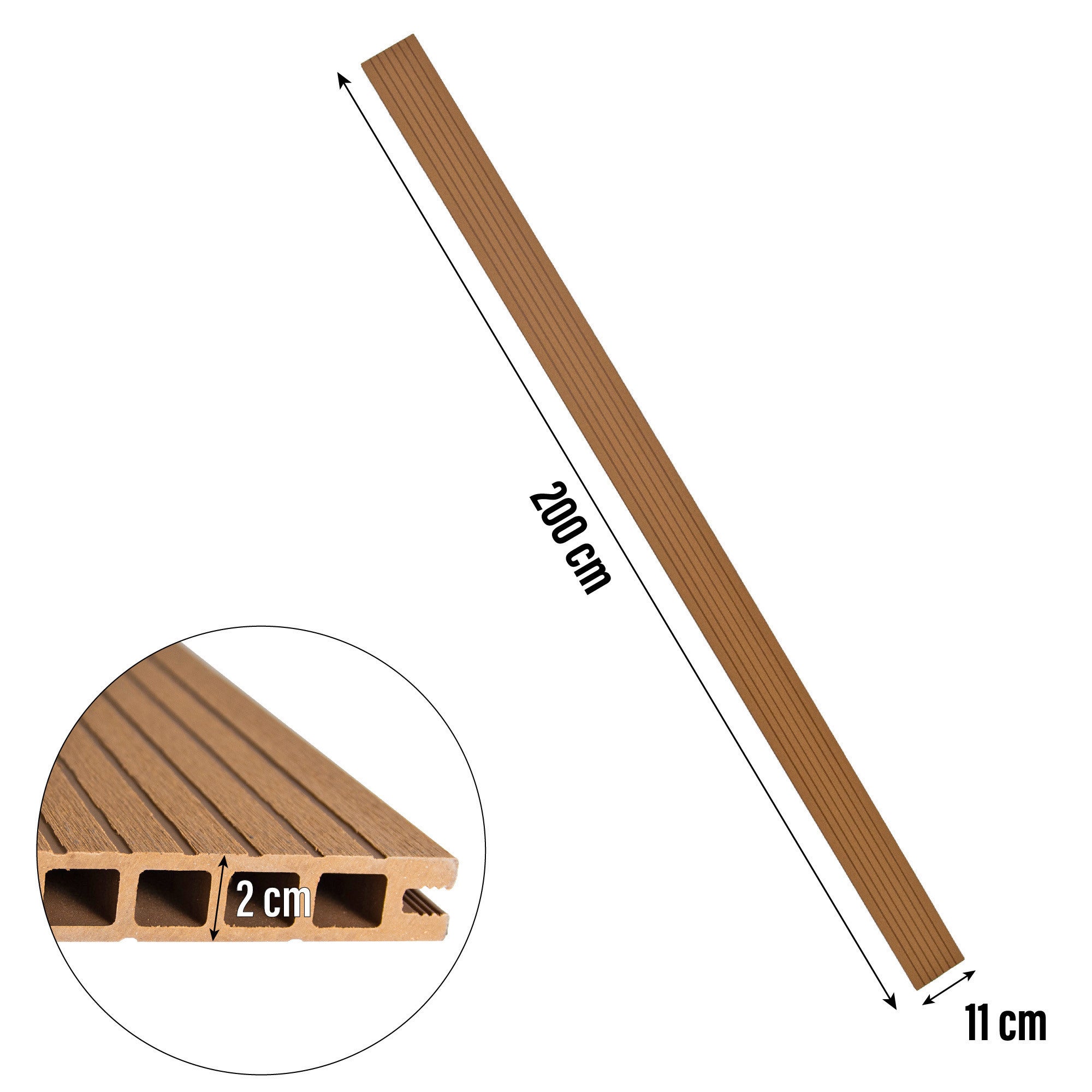 Deska tarasowa, kompozytowa, wym. 20x110x2000 mm, teak 4