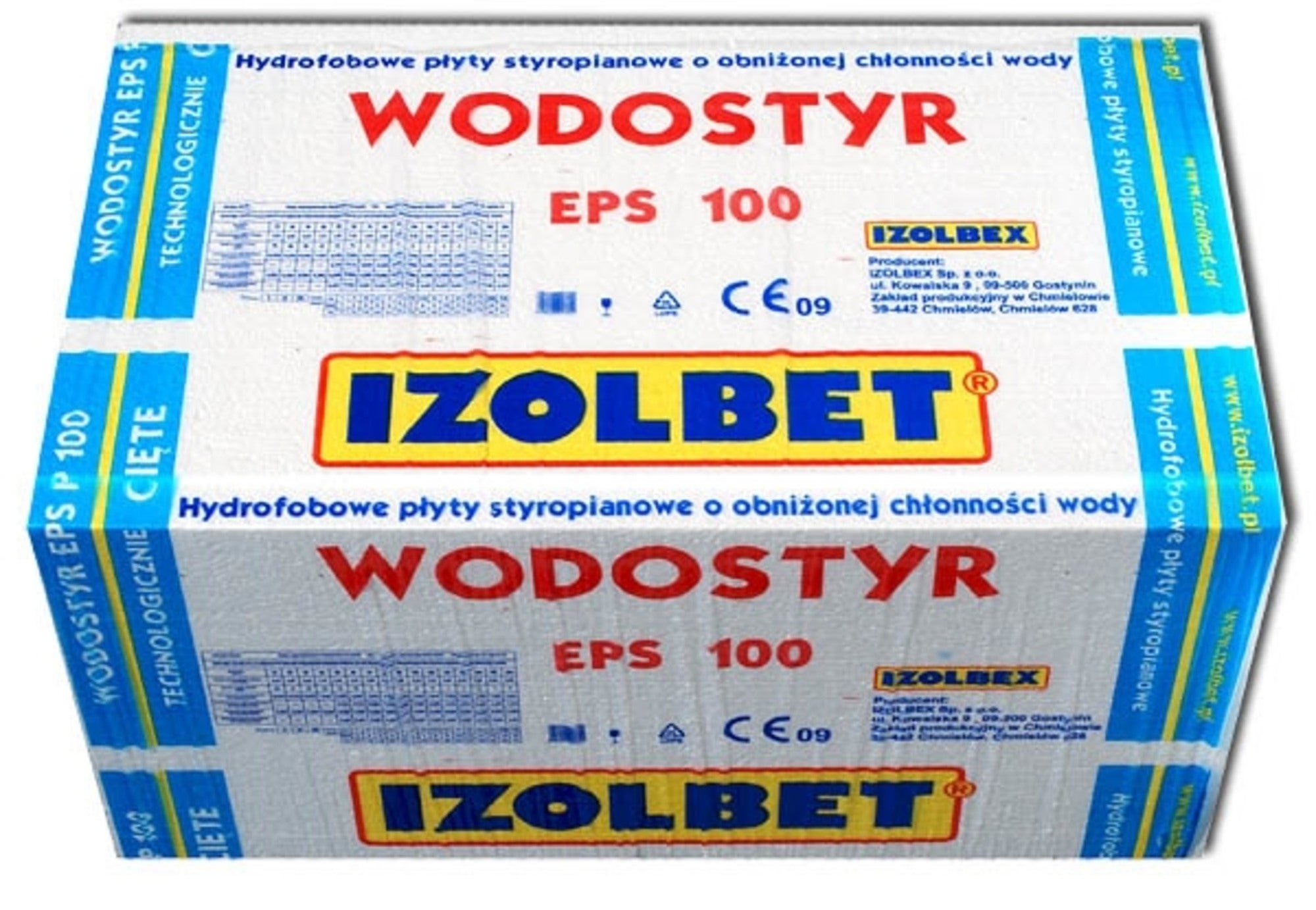 Styropian hydrofobowy Izolbet Wodostyr 15 cm EPS 100 kPa 0,036 W/(mK) 2,00 m2 0